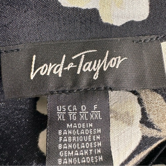 Lord & Taylor Black Floral Button Down Shirt Size XL NWT - Picture 7 of 8